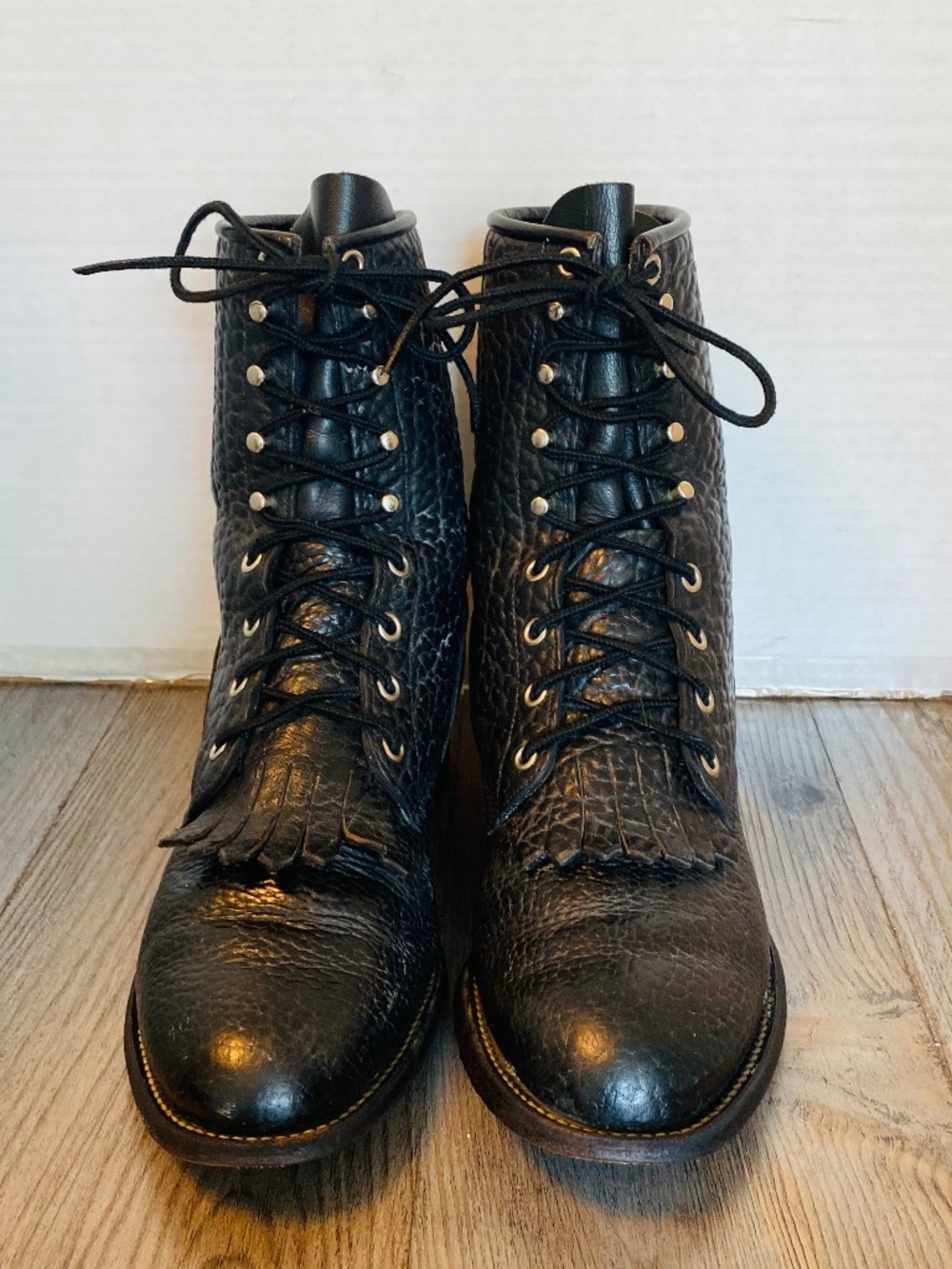 Justin Womens Bullhide Kiltie Paddock Riding Boots, 7.5 D.